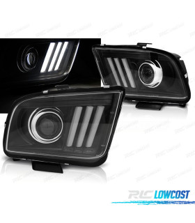 PHARES POUR FORD MUSTANG 04-09 TUBE LIGHT NOIR