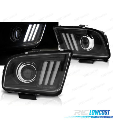 PHARES POUR FORD MUSTANG 04-09 TUBE LIGHT NOIR