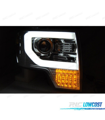 PHARES POUR FORD F150 08-14 LED CHROMÉ