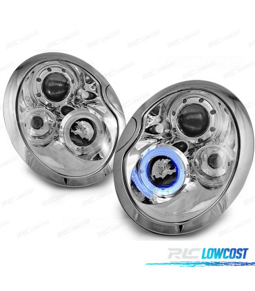 PHARES MINI COOPER 01-04 ANGLE EYES CHROMÉ