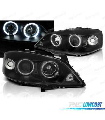 PHARES POUR OPEL ASTRA G 97-04 ANGEL EYES CCFL BLACK