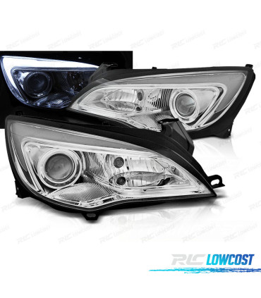 PHARES OPEL ASTRA J 10-15 TUBE LED CHROMÉ