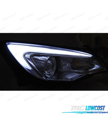 PHARES OPEL ASTRA J 10-15 TUBE LED CHROMÉ