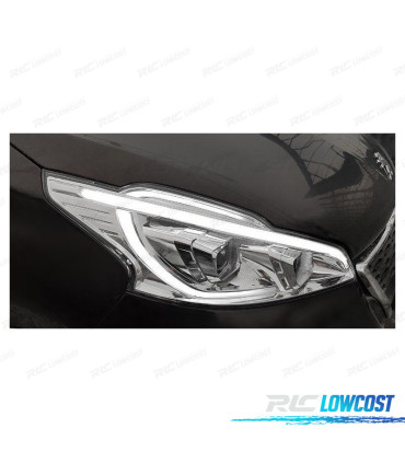 PHARES PEUGEOT 208 12-15 TUBE LIGHT LED CHROMÉ