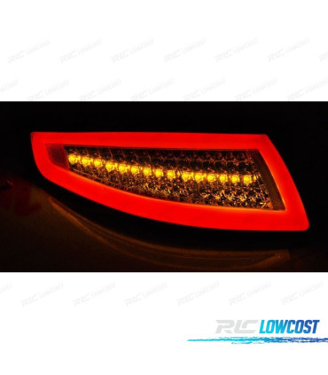 FEUX ARRIÈRE POUR PORSCHE 911 997 04-09 LED BAR DYNAMIQUE ROUGE FUMÉ