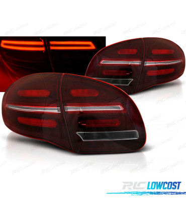 FEUX ARRIÈRE POUR PORSCHE CAYENNE 10-15 FULL LED BAR DYNAMIQUES ROUGE
