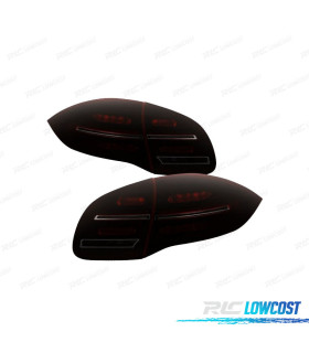 FEUX ARRIÈRE POUR PORSCHE CAYENNE 10-15 FULL LED BAR DYNAMIQUES ROUGE NOIR
