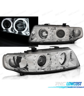 PHARES SEAT LEON TOLEDO 99-04 ANGEL EYES CCFL DAYLIGHT FOND CHROMÉ