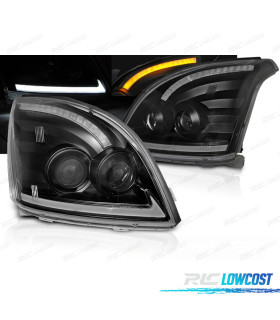 PHARES AVEC CLIGNOTANTS TOYOTA LAND CRUISER FJ120 03-09 TUBE LIGHT DYNAMIQUE NOIR