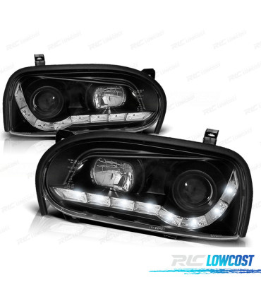 PHARES VOLKSWAGEN VW GOLF 3 LED DIURNE NOIRS