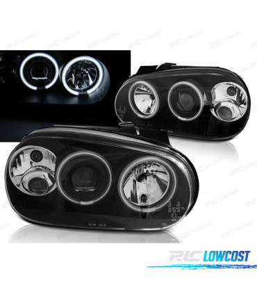 PHARES VOLKSWAGEN VW GOLF 4 97-03 ANGEL EYES NOIRS