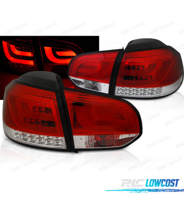 FEUX ARRIÈRE POUR VOLKSWAGEN VW GOLF 6 08-12 LED ROUGE CLAIR