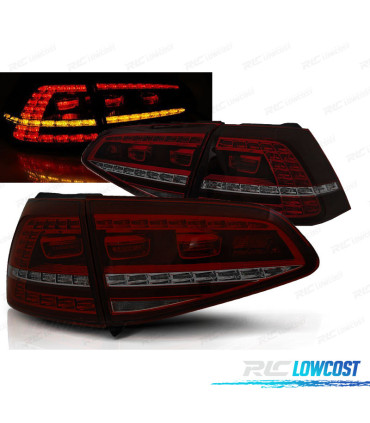 FEUX ARRIÈRE VOLKSWAGEN VW GOLF 7 12-17 DYNAMIQUES LOOK GTI ROUGE FUMÉ