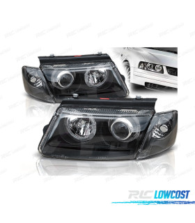 PHARES POUR VOLKSWAGEN VW PASSAT 3B 96-00 ANGEL EYES NOIR