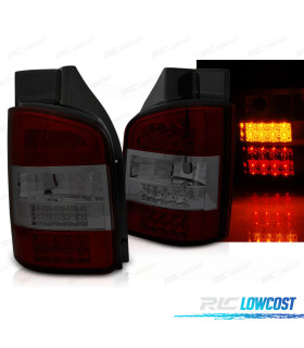 FEUX ARRIÈRE POUR VOLKSWAGEN VW T5 TRANSPORTER 03-09 LED ROUGE FUMÉ