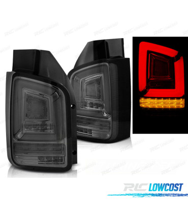FEUX ARRIÈRE POUR VOLKSWAGEN VW T5 03-09 FULL LED DYNAMIQUE FUMÉ