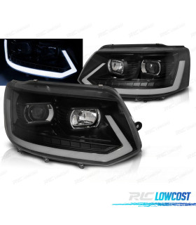 PHARE POUR VOLKSWAGEN VW T5 10-15 TUBE LIGHT CLIGNOTANTS LED DINAMIQUE NOIR
