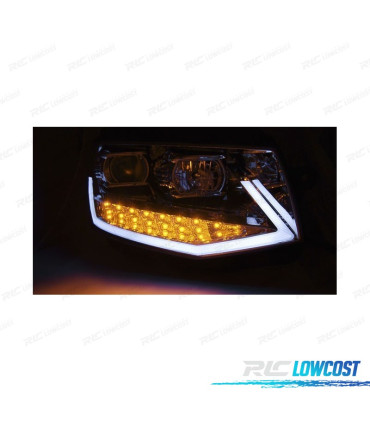 PHARES VW T6 15-19 TUBE LIGHT LED SEQ DRL CHROMÉ