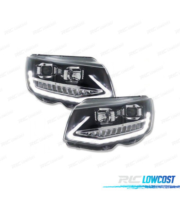 PHARES VW T6 15-19  DRL + CLIGNOTANTS LED DYNAMIQUES NOIR