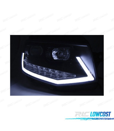 PHARES VOLKSWAGEN VW T6 15-19 TRU DRL NOIRS AVEC CLIGNOTANT LED