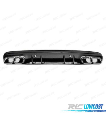 DIFFUSEUR MERCEDES CLASSE C W205 AMG BERLINE 14-17 NOIR BRILLANT + 2 EMBOUTS D'ÉCHAPPEMENT AMG