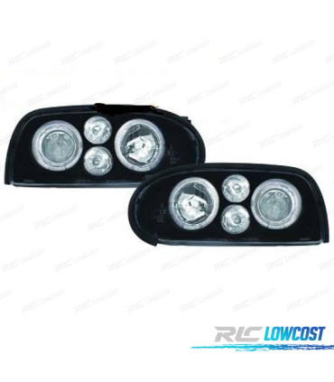 PHARES VOLKSWAGEN VW GOLF 3 ANGEL EYES LOOK GOLF MK4 FOND NOIR