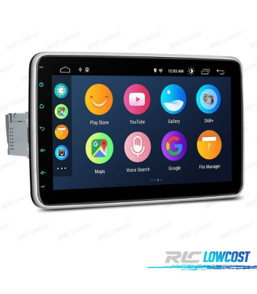 AUTORADIO GPS 1 DIN ANDROID 12 TACTILE LCD 10"