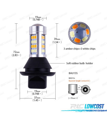 AMPOULES DAYLIGHT BAU15S LED DRL + CLIGNOTANTS CANBUS