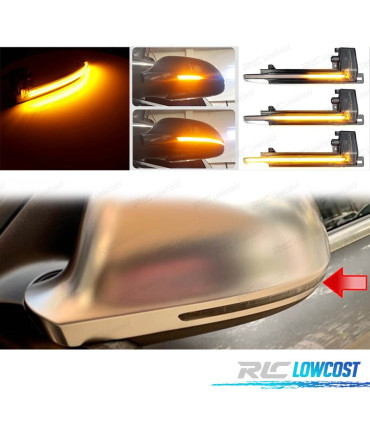 CLIGNOTANTS LED DYNAMIQUES RÉTROVISEURS AUDI A3 A4 A5 A6 Q3 NOIR FUMÉ