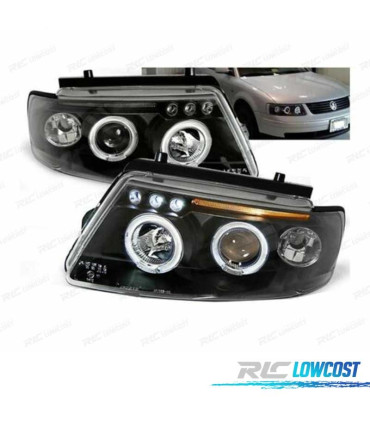 PHARES VOLKSWAGEN VW PASSAT 3B 96-00 ANGEL EYES LED FOND NOIR