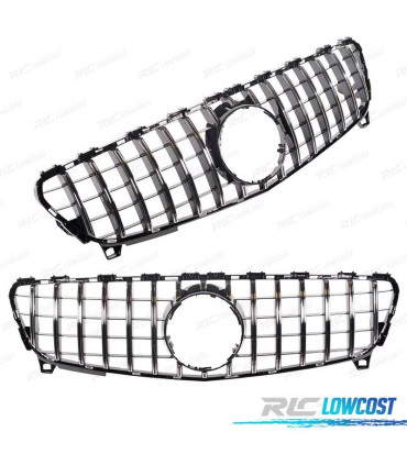 CALANDRE MERCEDES CLASSE A W176 16-18 LOOK AMG GT NOIR CHROMÉ