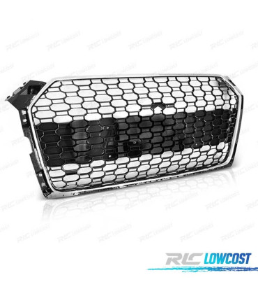 CALANDRE AUDI A5 16-19 LOOK RS5 CHROMÉ NOIR BRILLANT PDC