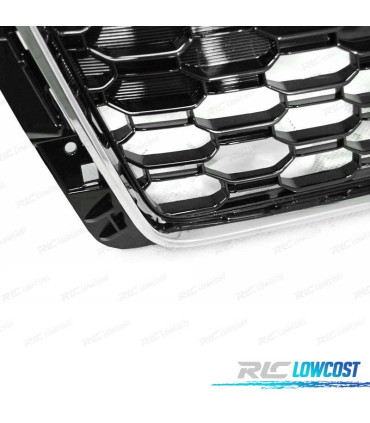 CALANDRE AUDI A4 B9 15-19 LOOK RS4 CHROMÉ NOIR