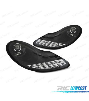 PHARES PORSCHE BOXSTER 986 CARRETA 911 996 96-04 DAYLIGHT LED NOIR