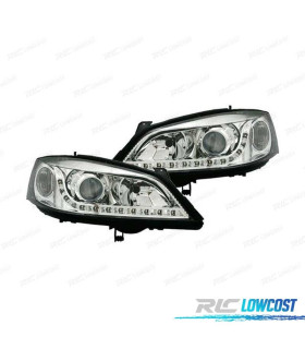 PHARES OPEL ASTRA G 97-04 DAYLIGHTS LED CHROMÉ