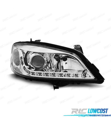 PHARES OPEL ASTRA G 97-04 DAYLIGHTS LED CHROMÉ