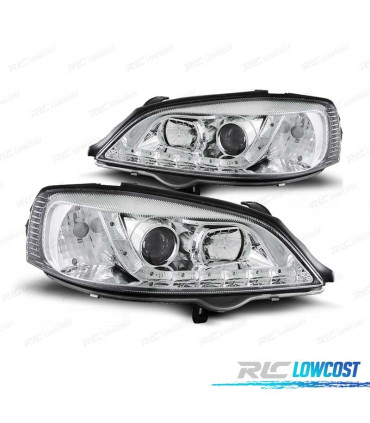 PHARES OPEL ASTRA G 97-04 DAYLIGHT LED CHROMÉ