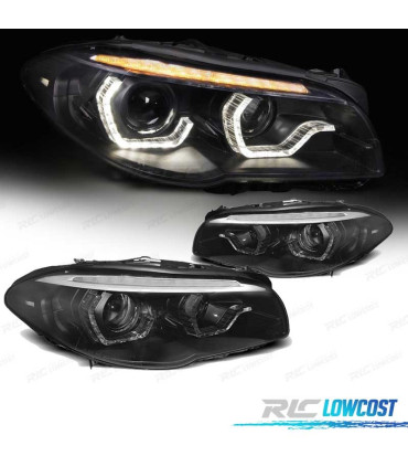 PHARES BMW F10 F11 10-13 XENON AFS 3D ANGEL EYES LED DRL DYNAMIQUE NOIR