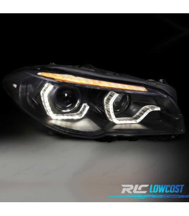 PHARES BMW F10 F11 10-13 XENON AFS 3D ANGEL EYES LED DRL DYNAMIQUE NOIR