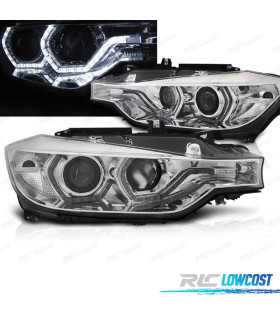 PHARES BMW F30 F31 11-15 XENON AFS ANGEL EYES LED DRL CHROMÉ