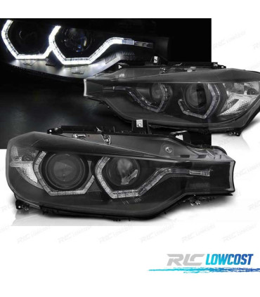 PHARES BMW F30 F31 11-15 XENON AFS ANGEL EYES LED DRL NOIR