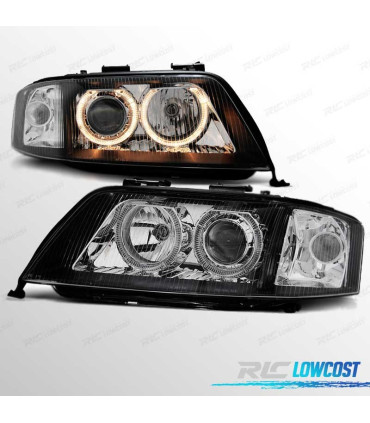 PHARES AUDI A6 99-01 XÉNON ANGEL EYES LED FOND NOIR
