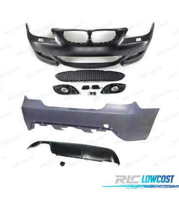 KIT CARROSSERIE BMW E60 03-07 LOOK M5 PARE CHOCS FRONTAL + ARRIÈRE