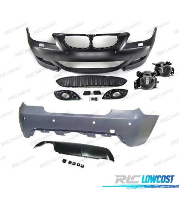 KIT CARROSSERIE BMW E60 03-07 LOOK M5 PARE-CHOCS FRONTAL + ARRIÈRE + ANTIBROUILLARDS