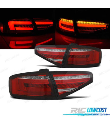 FEUX ARRIÈRE AUDI A4 B8 12-15 BERLINE LED DYNAMIQUE ROUGE BLANC