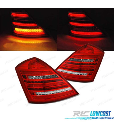 FEUX ARRIÈRE MERCEDES W221 CLASSE S LOOK W222 05-09 LED DYNAMIQUE ROUGE BLANC