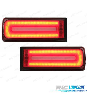 FEUX ARRIÈRE LED DYNAMIQUE MERCEDES CLASSE G W463 07-17 LOOK AMG G55 ROUGE FUMÉ