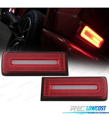 FEUX ARRIÈRE LED DYNAMIQUE MERCEDES CLASSE G W463 07-17 ROUGE FUMÉ LOOK AMG G55