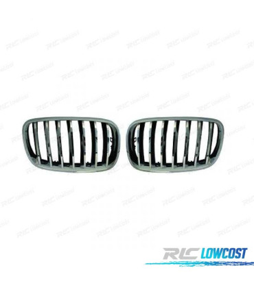 CALANDRES AVANT BMW X5 E70 07-10 X6 E71 E72 08-14 NOIR CHROMÉ