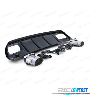 DIFFUSEUR MERCEDES CLASSE A W176 12-18 LOOK A45 AMG NOIR BRILLANT + EMBOUTS D'ÉCHAPPEMENT